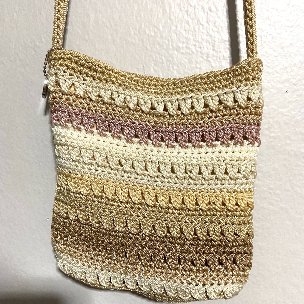 The Sak Gold and Cream Crossbody Bag with Boho Style